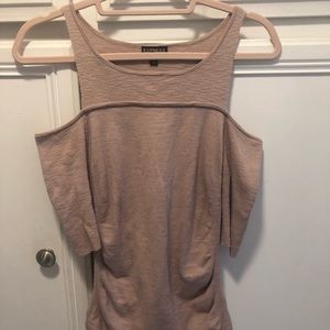 Express Light Pink Cold Shoulder Sweater Top